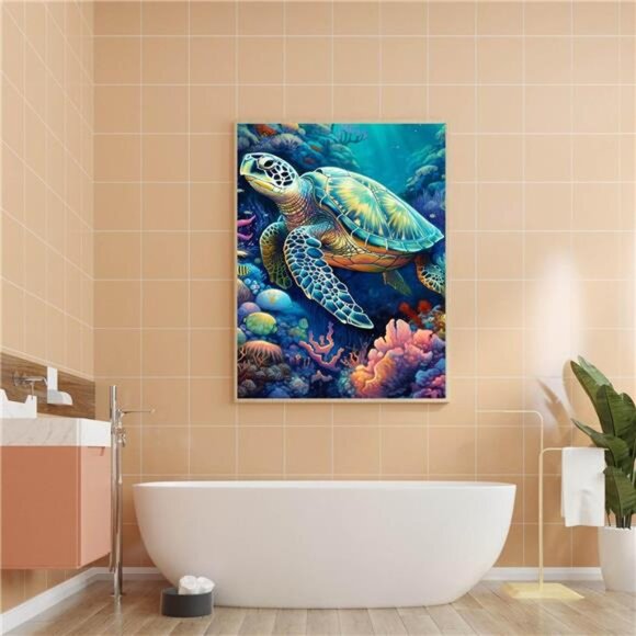 Sea Turtle Diamond Art Painting Kits for Adults,Full Drill Diamond Dots Painting - Picture 3 of 7